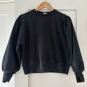 A New Day Black Fleece Bubble Sleeve Sweatshirt XS